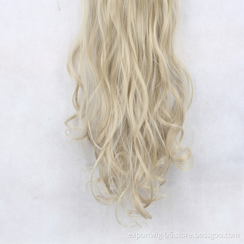 synthetic clip in hair extension seamless crochet braiding Synthetic Hair Extensions 7 Pieces Clip In synthetic hair chignon